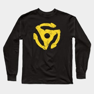 45 rpm record adapter distressed yellow design Long Sleeve T-Shirt